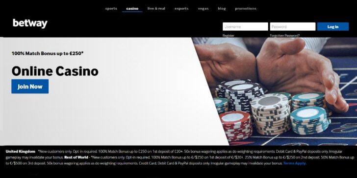 Betway casino no deposit bonus