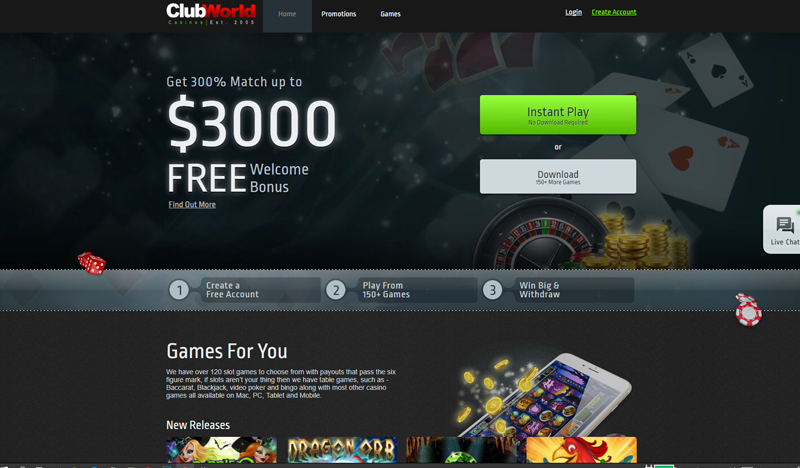 Club World Casino No Deposit Bonus Codes 2018