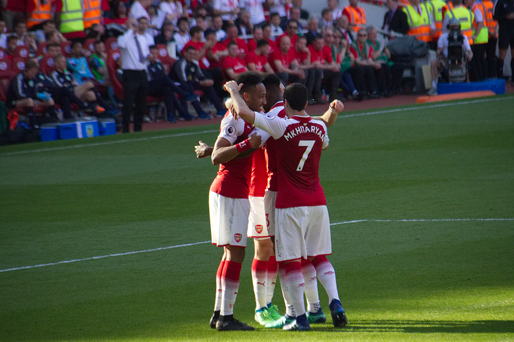 Aubameyang celebrating after a goal