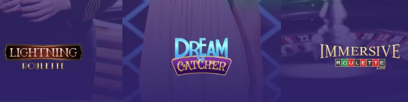 Live Casino slots at True Flip Casino - Live Dream Catcher, Live Immersive Roulette and Live Lightning Roulette