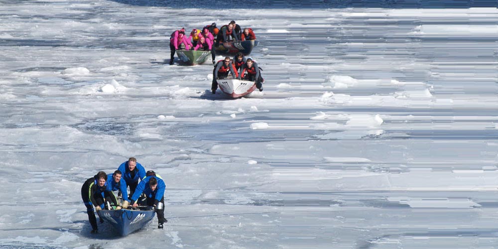 Ice canoeing is one of the weirdest winter sports played in cold