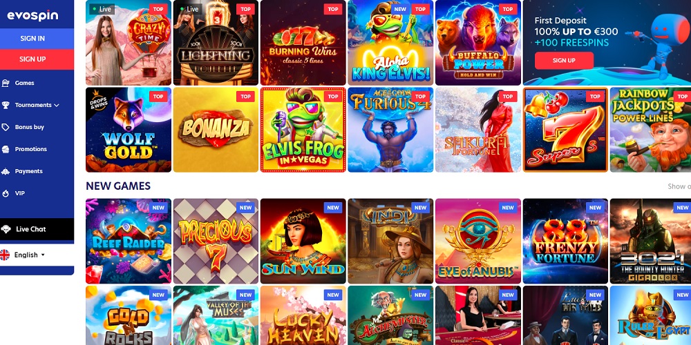 EvoSpin Casino Games