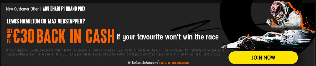 F1 betting cashback promo